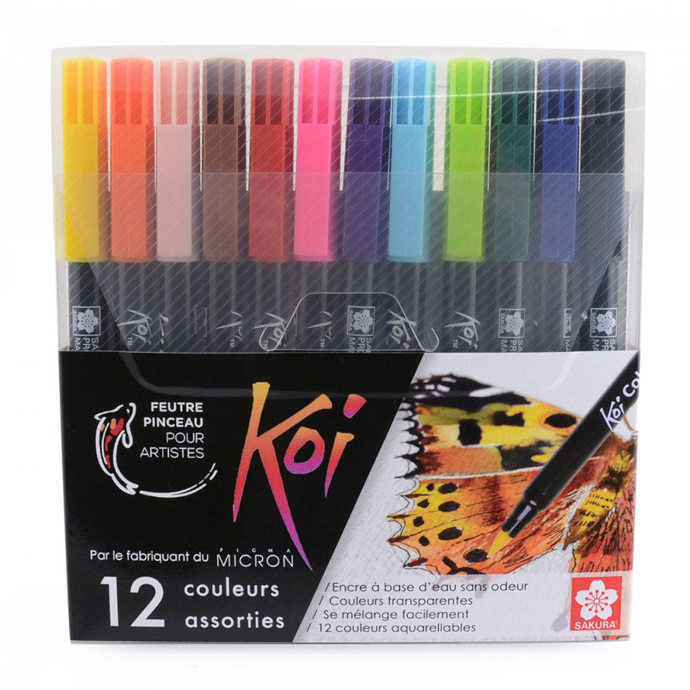 Ensemble de stylos pinceaux à colorier Sakura koi | 12 couleurs