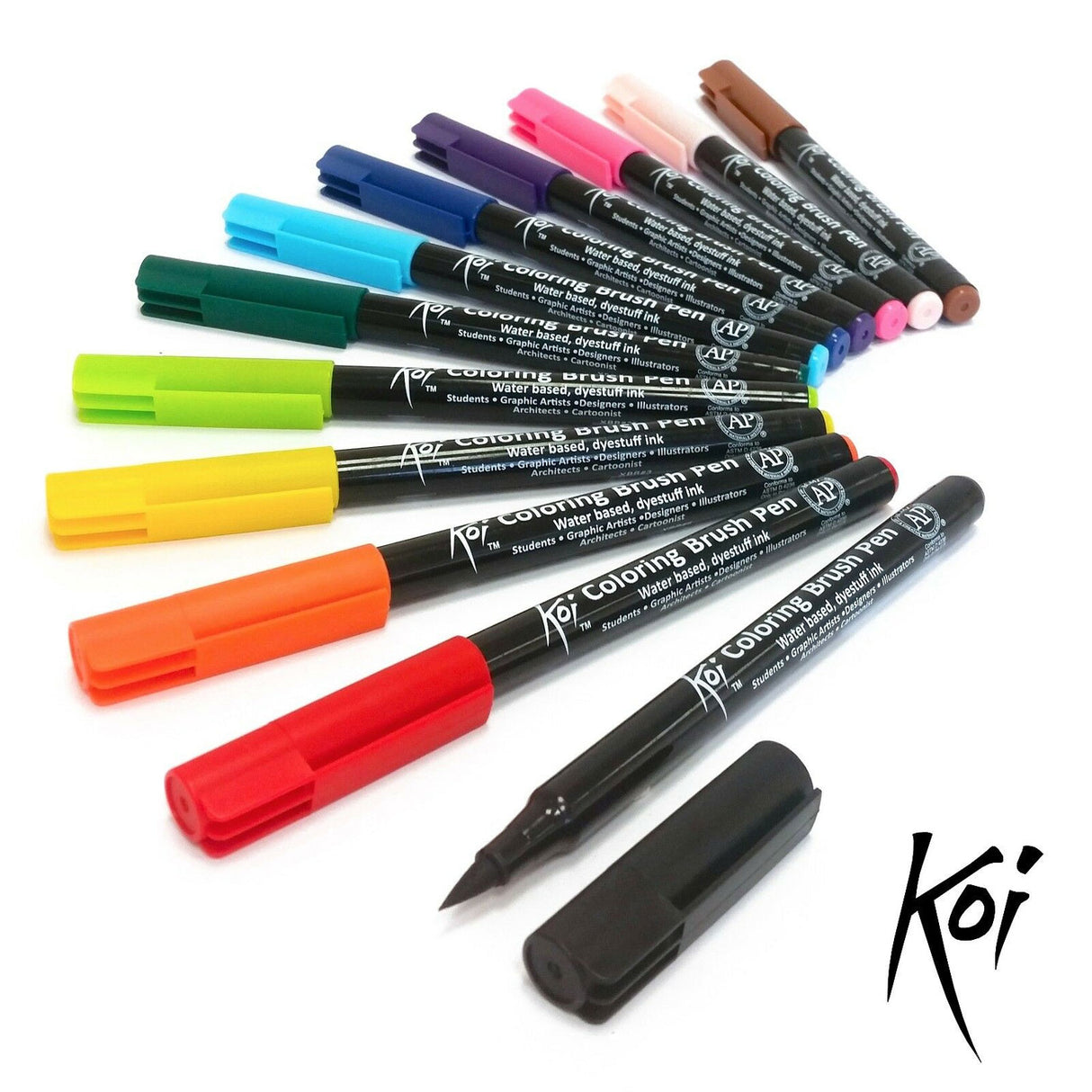 Ensemble de stylos pinceaux à colorier Sakura koi | 12 couleurs