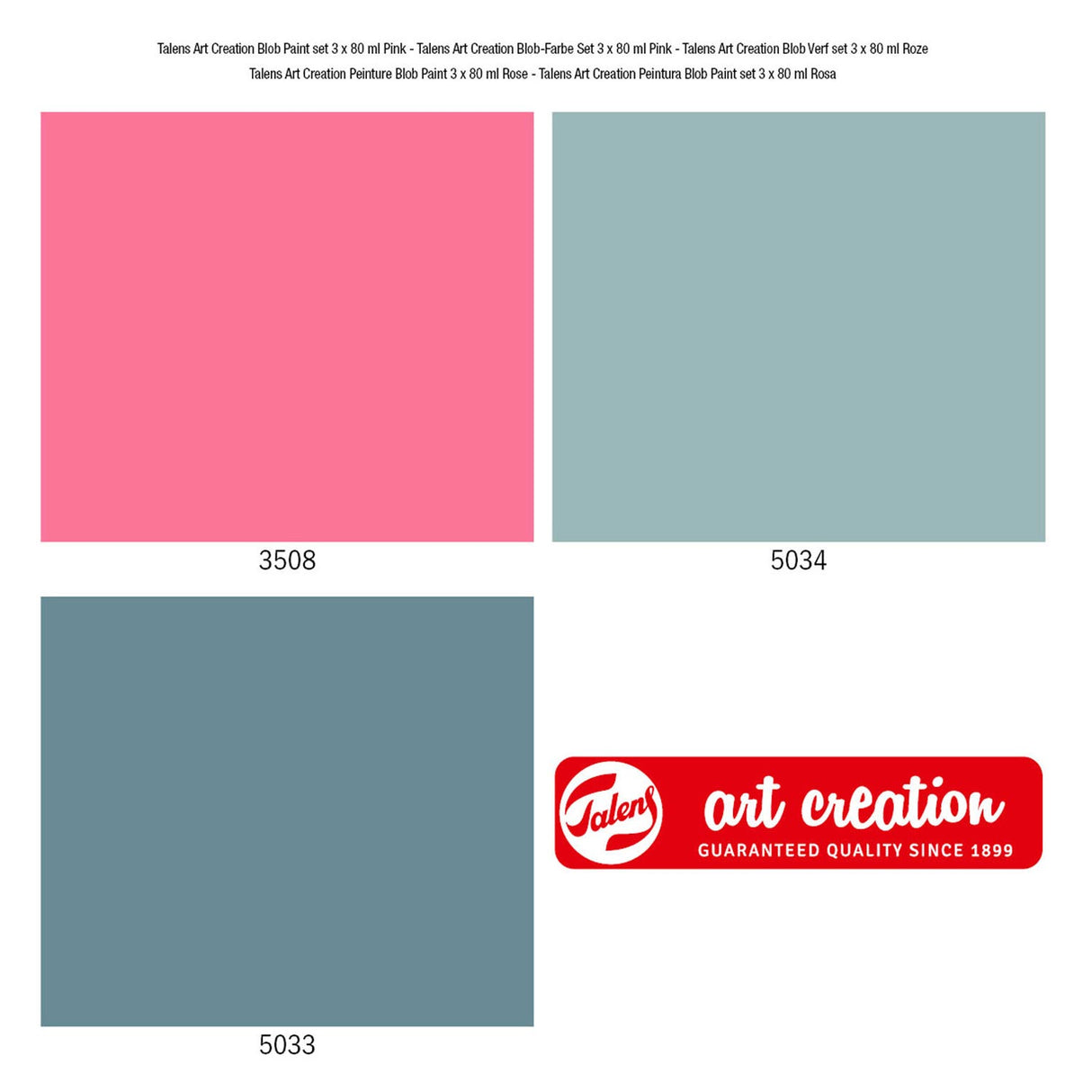 Talens art création blob peinture rose, 3 parties.