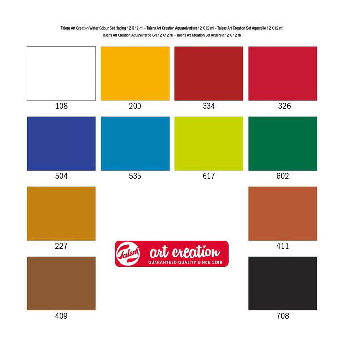 Ensemble de peinture aquarelle Talens art création 12x12ml