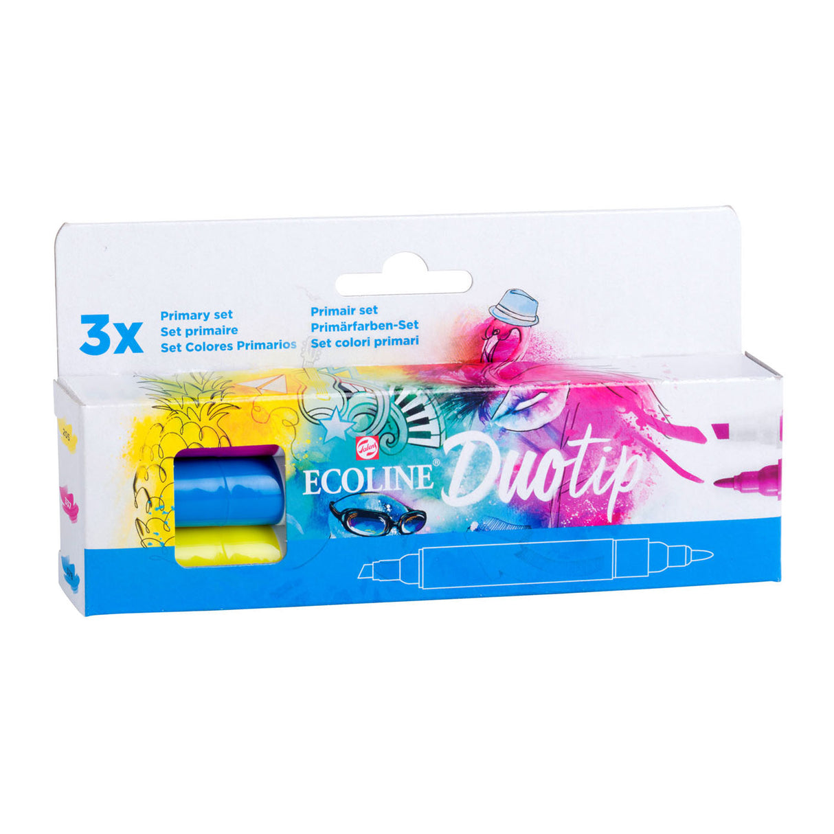 Ensemble primaire de marqueurs Talens Ecoline Duotip, 3 pcs.