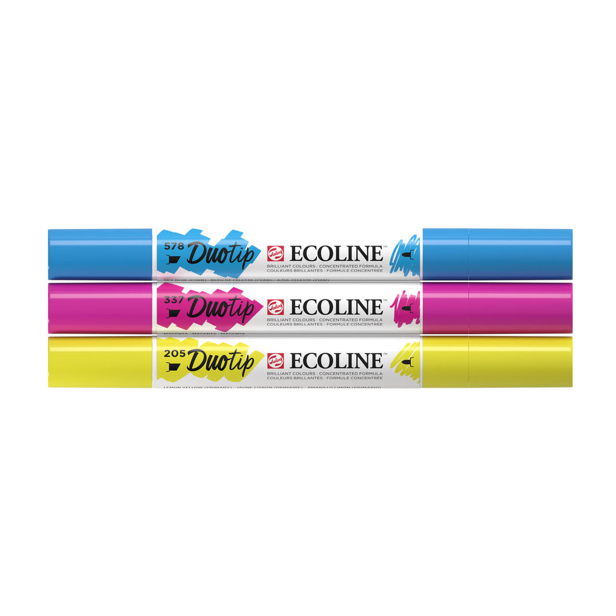 Ensemble primaire de marqueurs Talens Ecoline Duotip, 3 pcs.