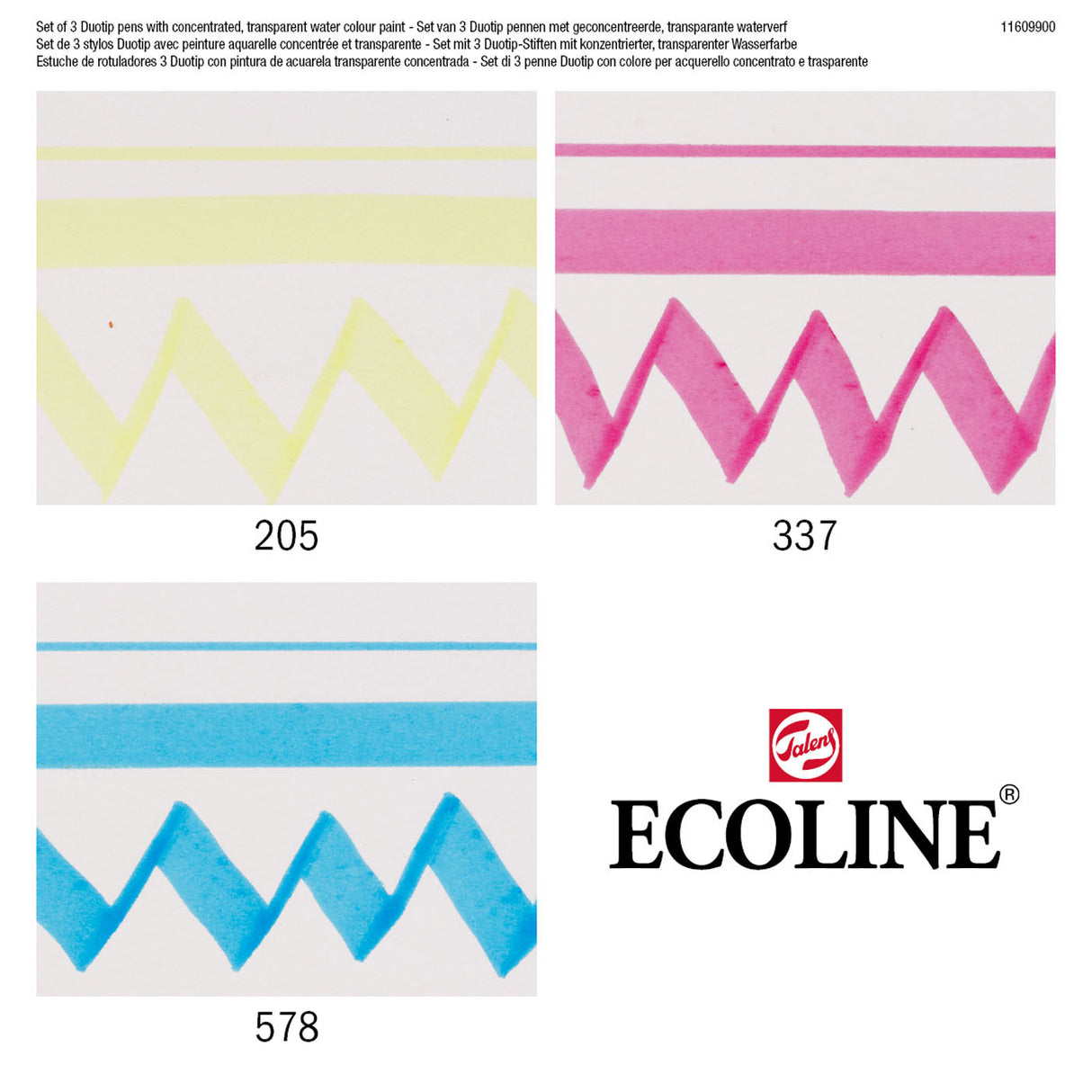Ensemble primaire de marqueurs Talens Ecoline Duotip, 3 pcs.