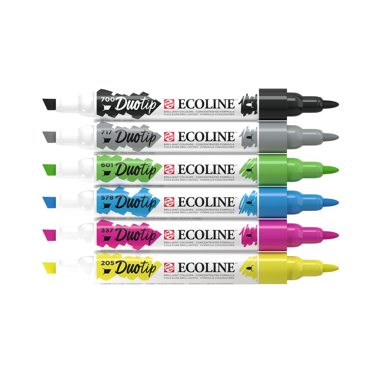 Ensemble de base de marqueurs Talens Ecoline Duotip, 6 pcs.