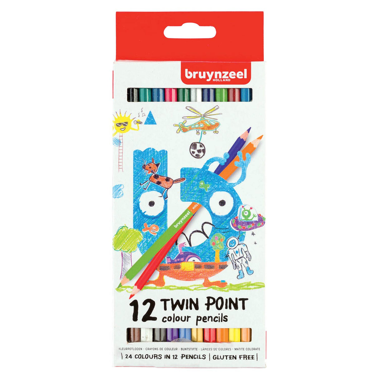 Crayons de couleur à pointe double Bruynzeel pour enfants, 12 pcs.