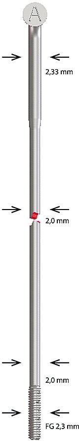 Rayon Alpina rayon inox bout à bout 2,34x300 mm