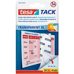 Tampons adhésifs double face tesa tack xl transparent 36 pièces