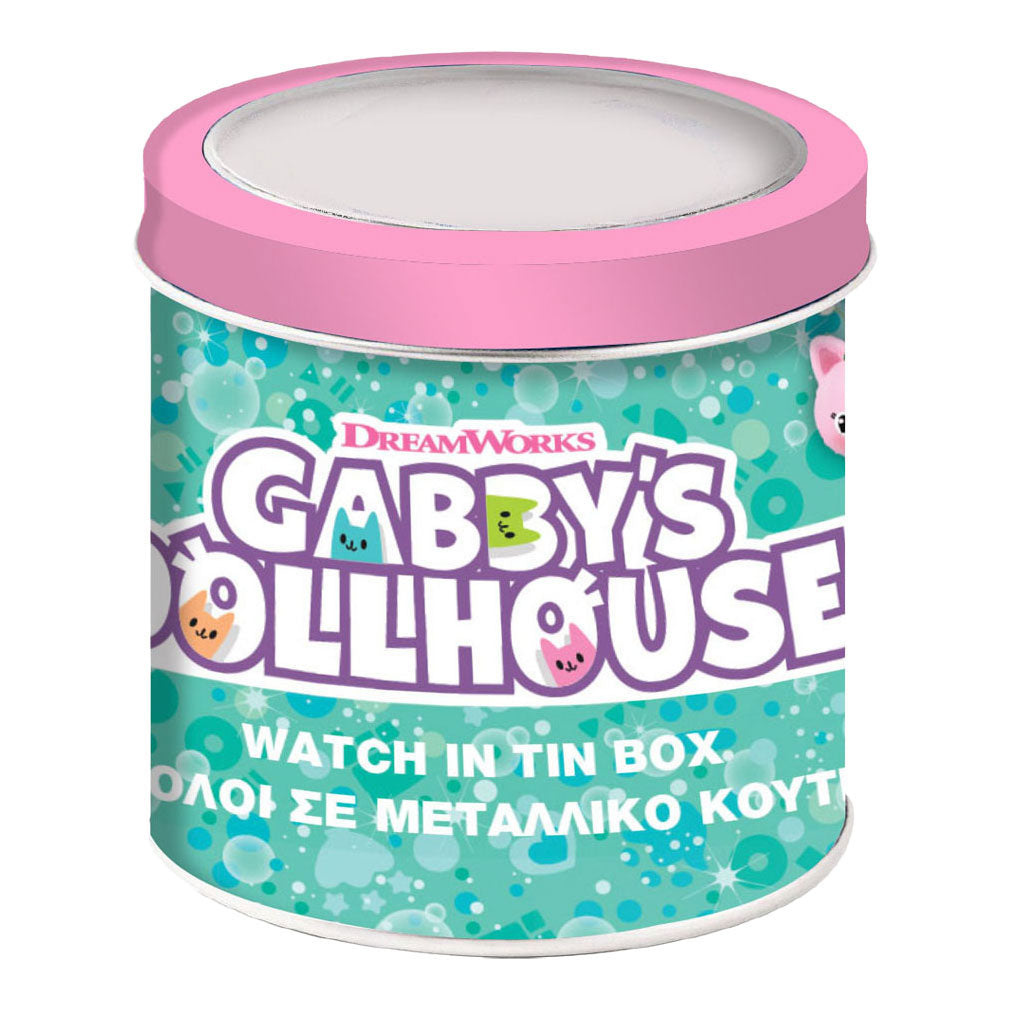Gabby's poppenhuis horloge in blik