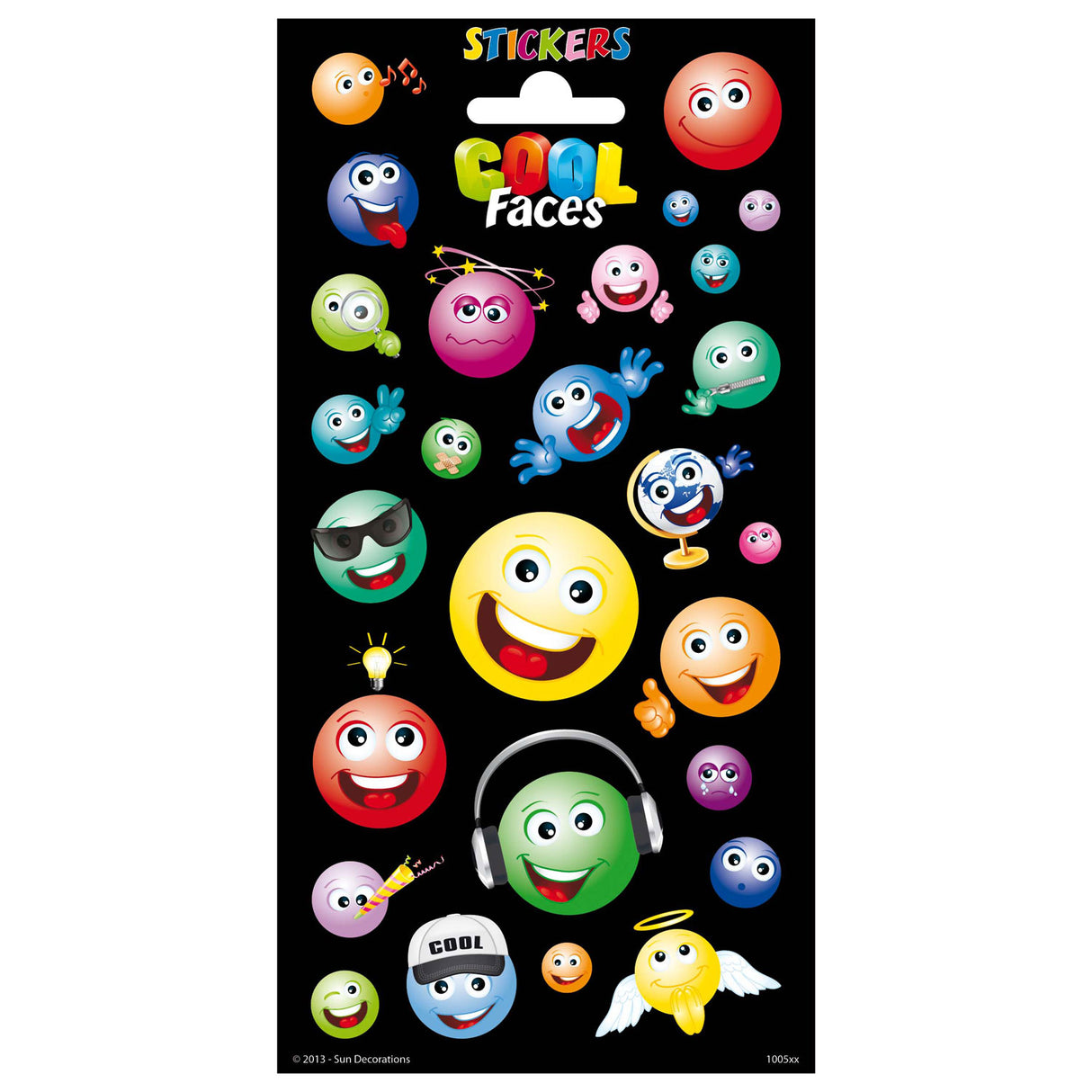 Feuille d’autocollants Totum scintillante - visages cool