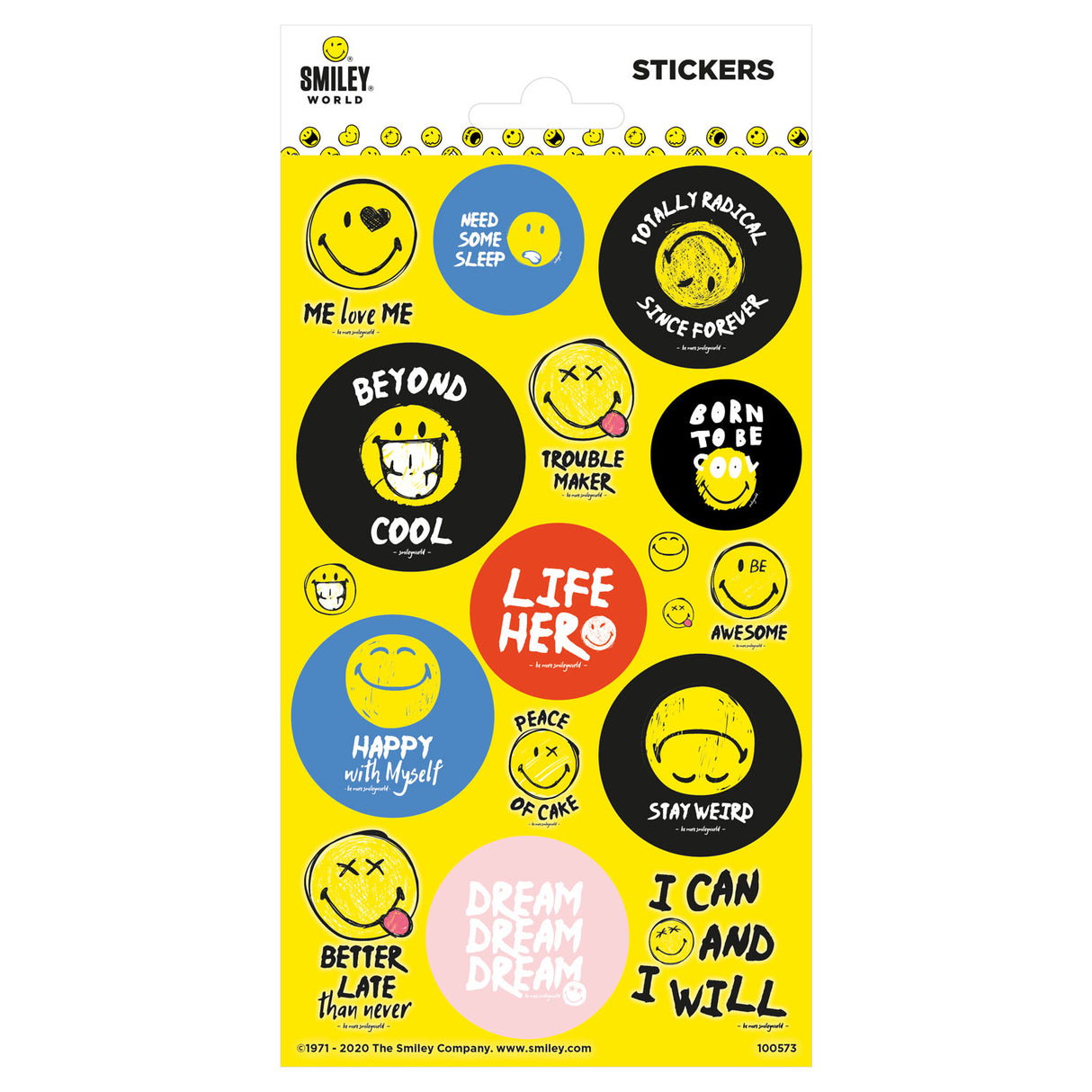 Feuille d'autocollants scintillants - smiley 1