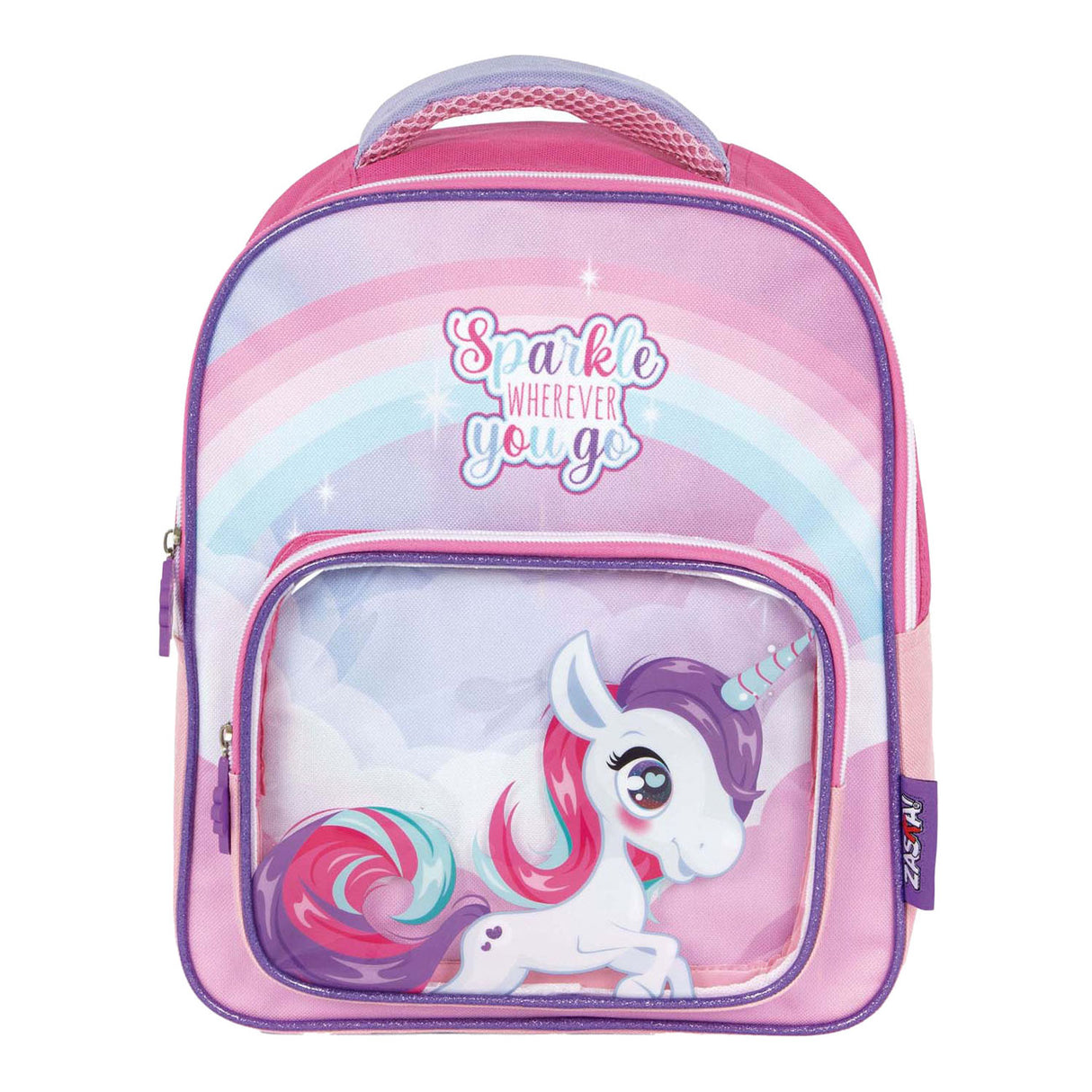 Sac à dos licorne avec poche avant transparente