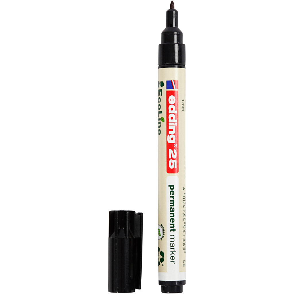 Edding marqueur ecoline 25, taille 25, largeur de trait 1 mm, noir, 1 pièce
