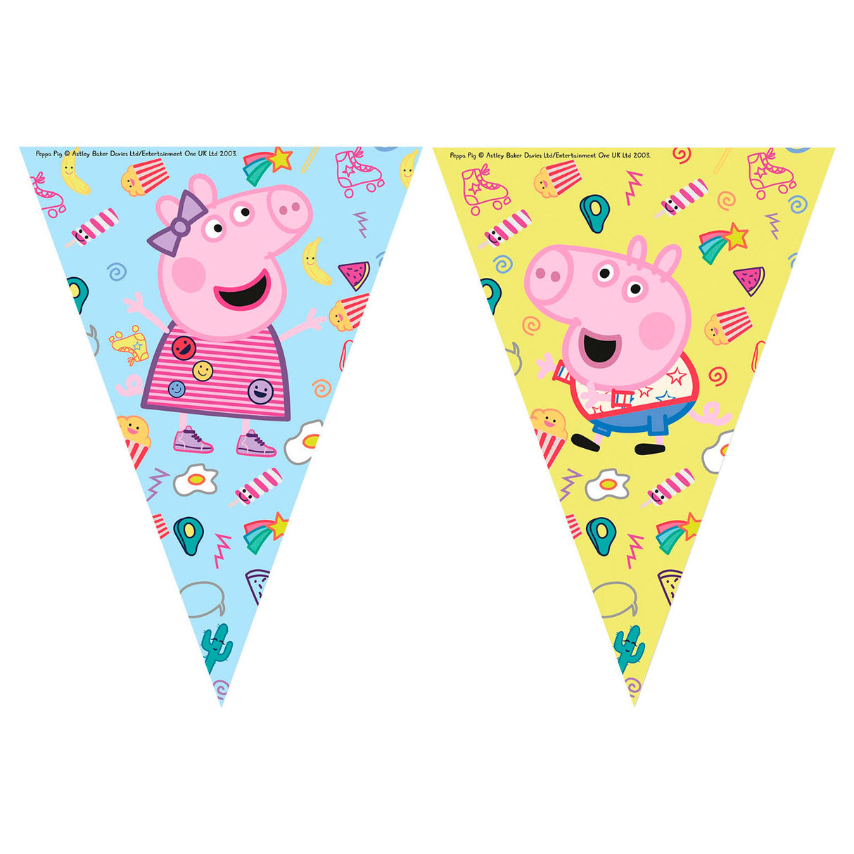 Peppa pig drapeau ligne peppa cochon