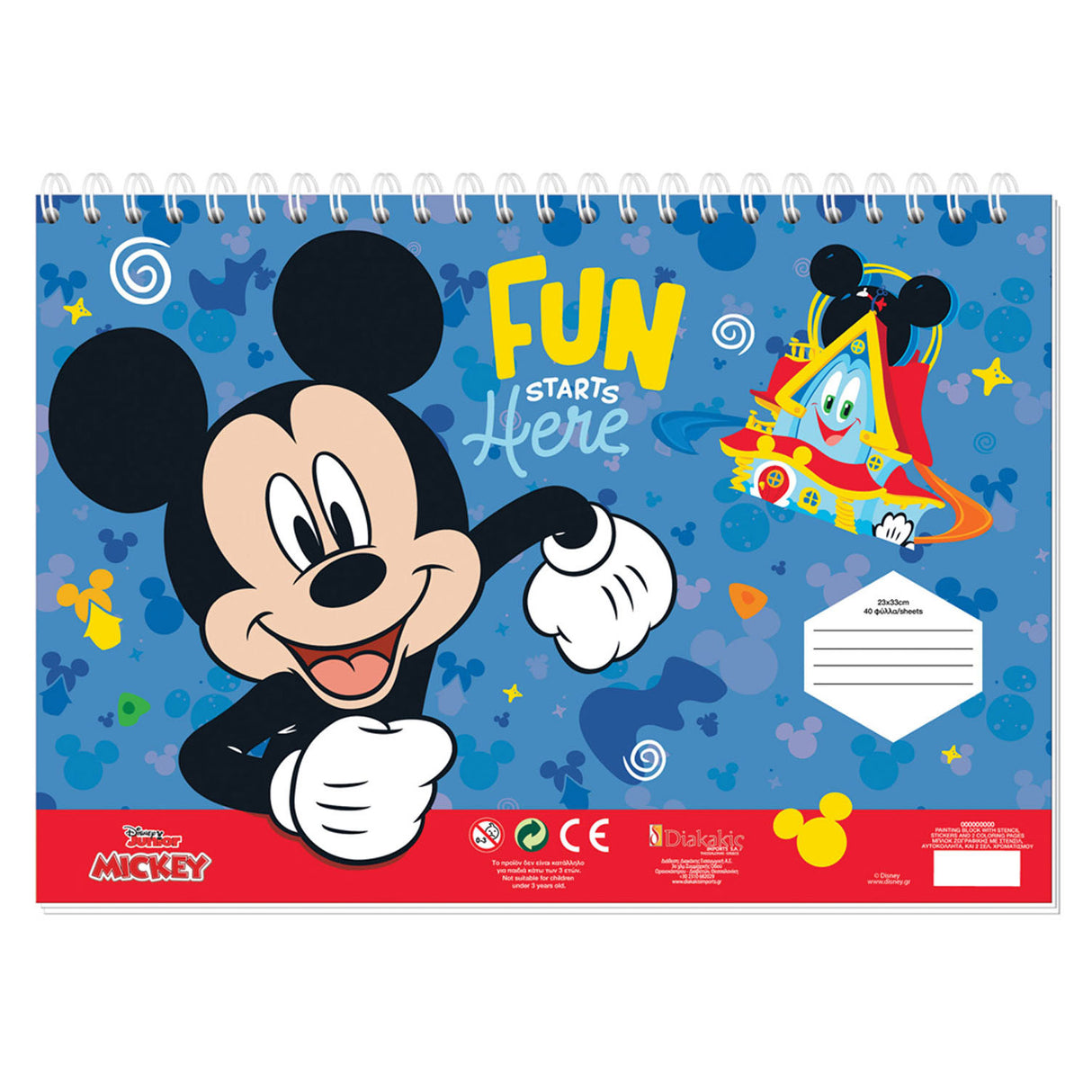 Pages à colorier Mickey Mouse Mickey Mouse avec pochoir et cuisson d'autocollants