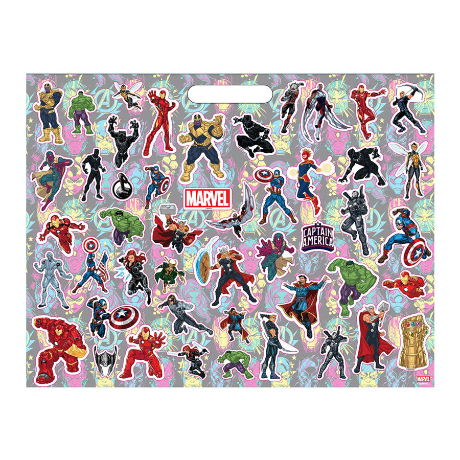 Bloc à dessin Avengers avec autocollants et 3 crayons de couleur, 40 feuilles