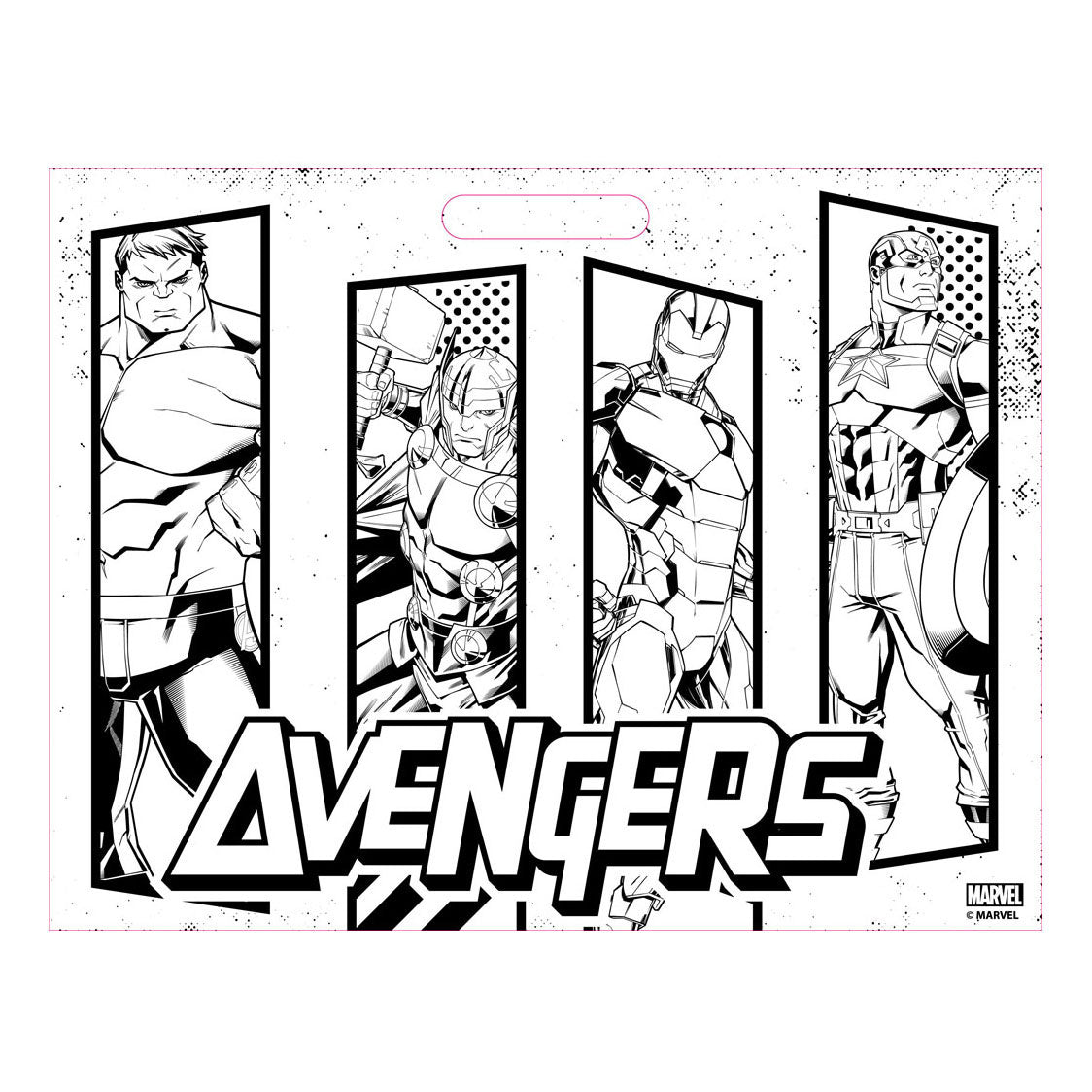 Bloc à dessin Avengers avec autocollants et 3 crayons de couleur, 40 feuilles