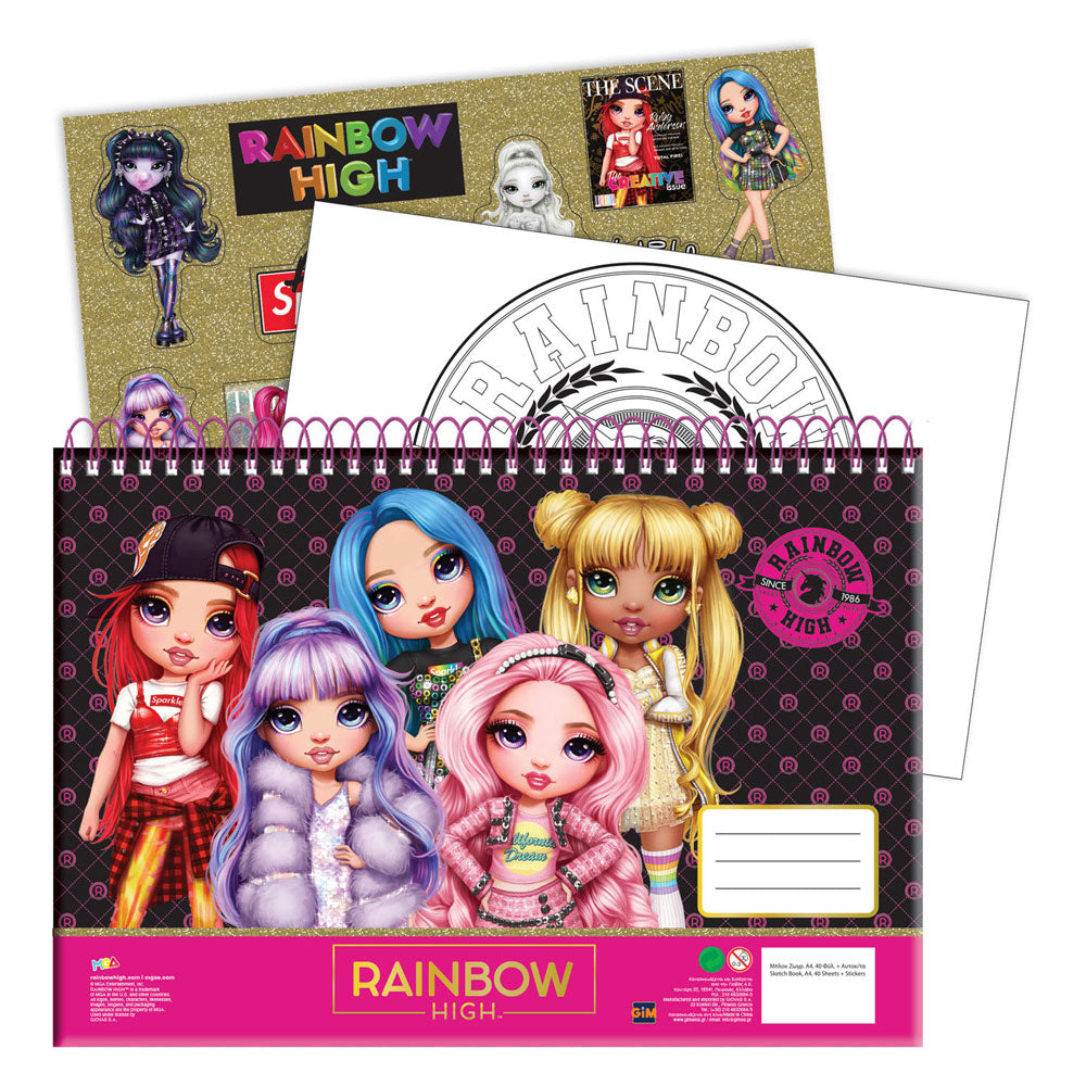 Rainbow High Drawing Block Rainbow High A4, 40 Feuilles