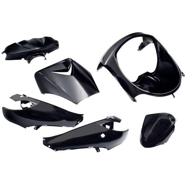 Jeu de plaques de rebord 6 pièces pour Peugeot Vivacity jusqu'à 2008 - noir métallisé