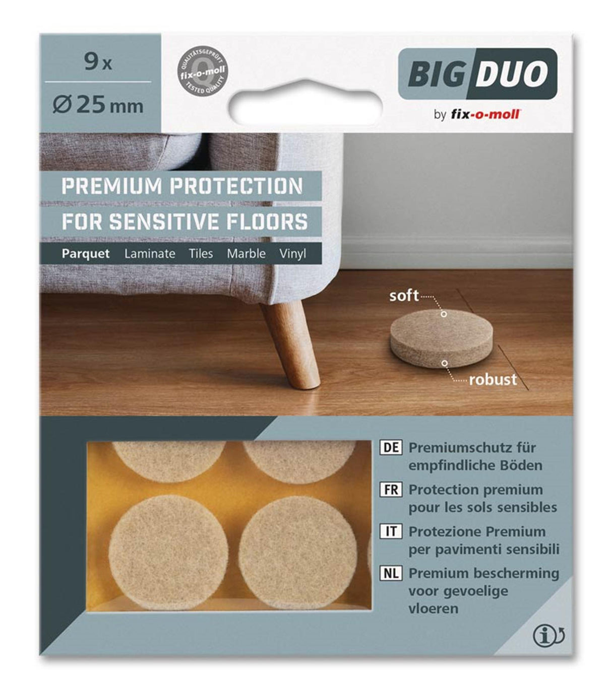 Patin feutre Fix-o-moll ø25mm beige