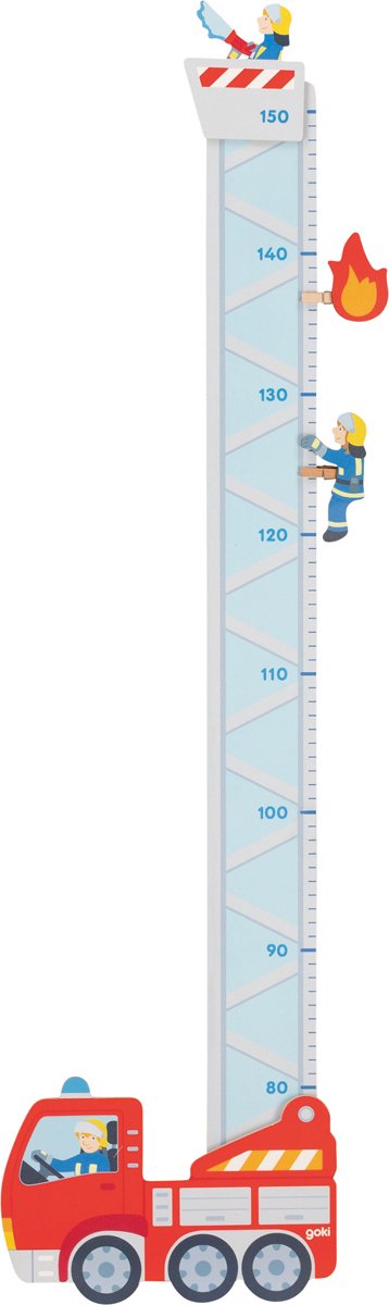 Brigade de pompiers du compteur de croissance en bois de Goki. 94 cm
