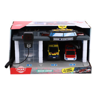 Dickie Toys sos - centre de secours services de secours néerlandais - police - pompiers - ambulance - à partir de 3 ans - garage à jouets
