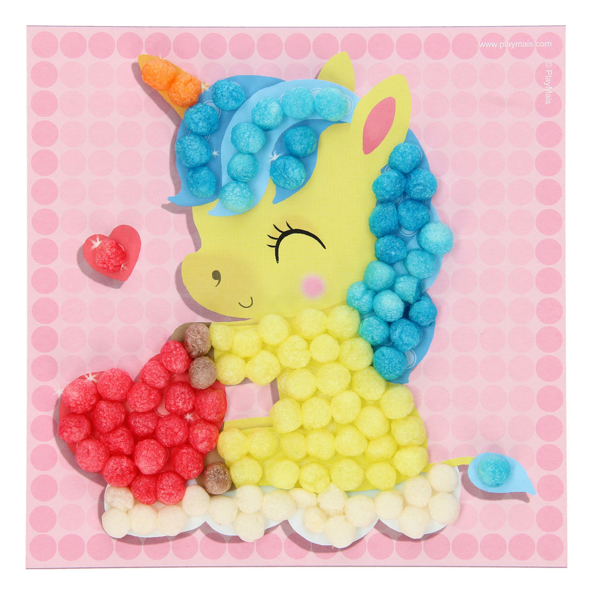 Les cartes Playmais mosaic décorent une licorne