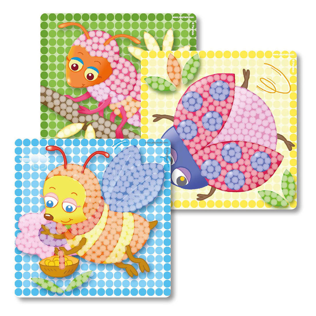 Les cartes mosaïque Playmais décorent les insectes
