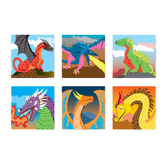 Playmais mosaic cartes décorer le dragon fantastique
