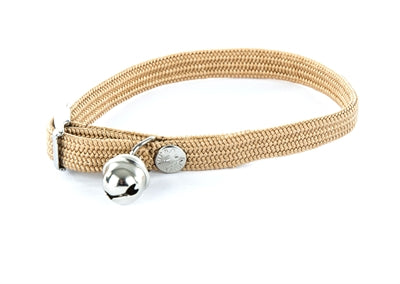 Collier Martin chat élastique nylon beige
