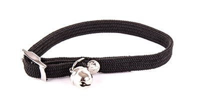 Collier Martin chat élastique nylon noir