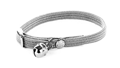 Collier Martin chat élastique nylon gris