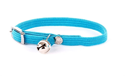 Collier Martin chat élastique nylon turquoise