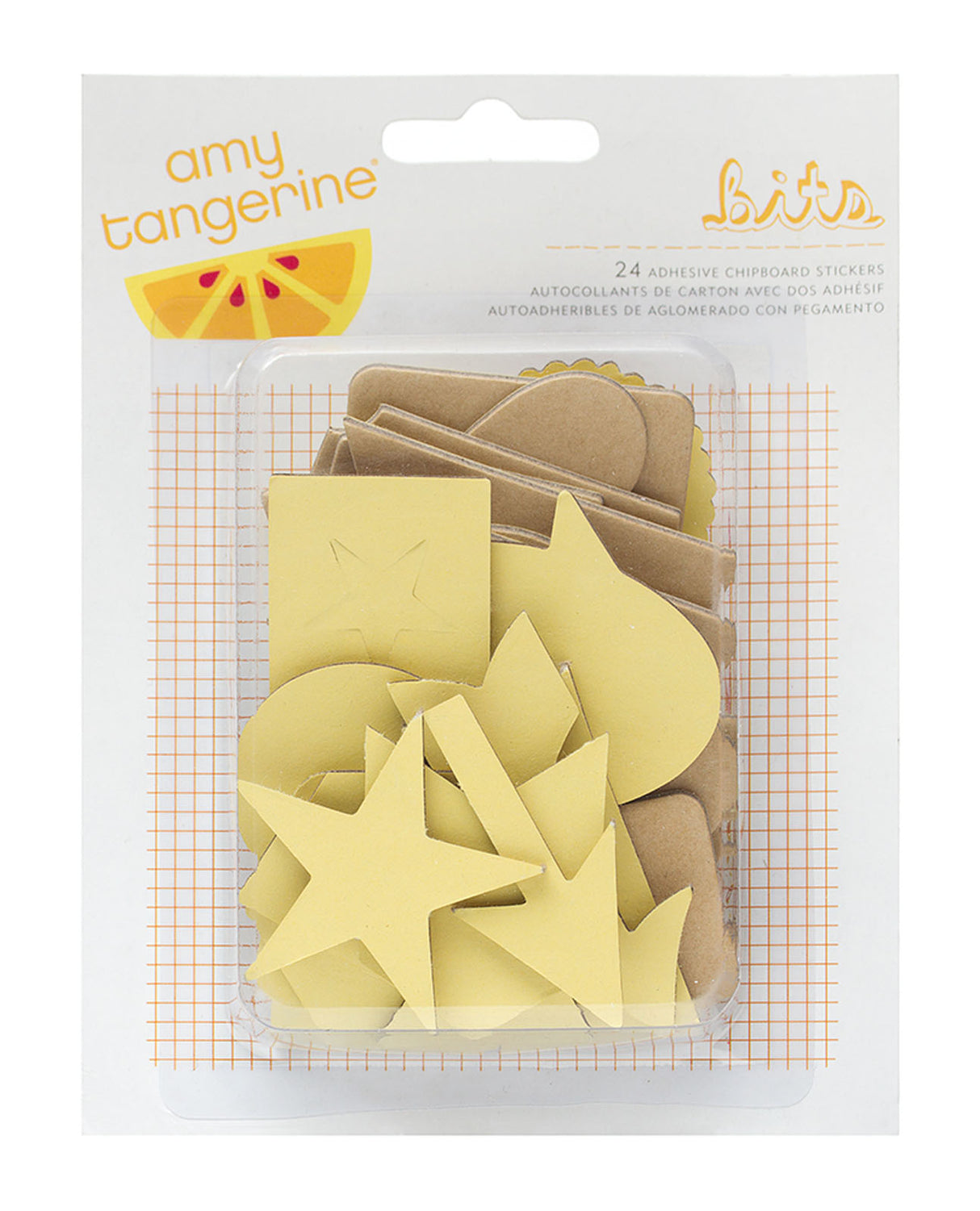 American crafts • embellishments cut paste adhesive chipboard 24pcs
