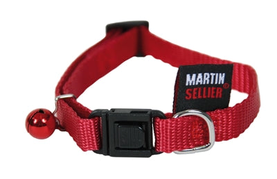 Collier chat Martin nylon uni rouge
