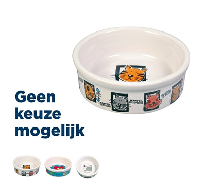 Bol de nourriture pour chat en céramique Trixie avec imprimé assorti