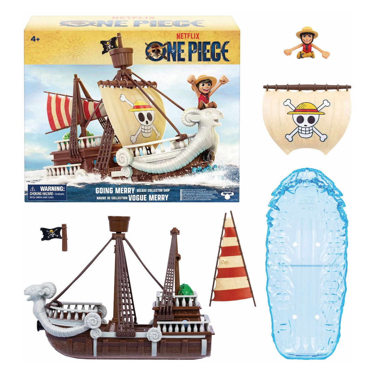 Moose Toys One Piece Go Merry Deluxe Ship avec figurine de jeu