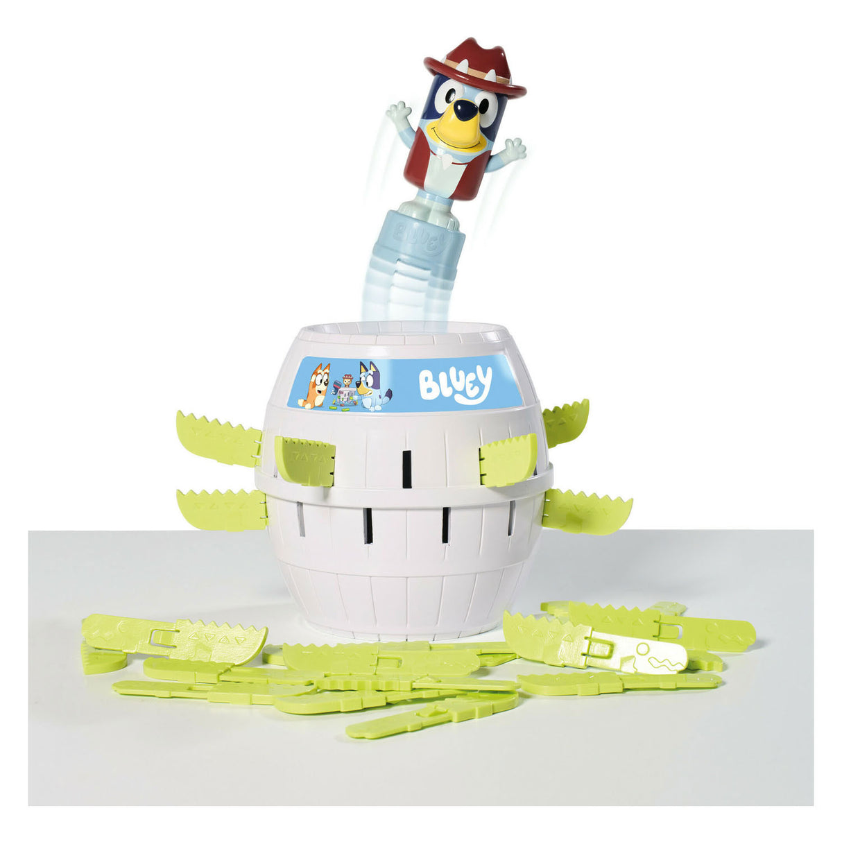 Tomy apparaît bluey dans le jeu d'enfant du tonneau