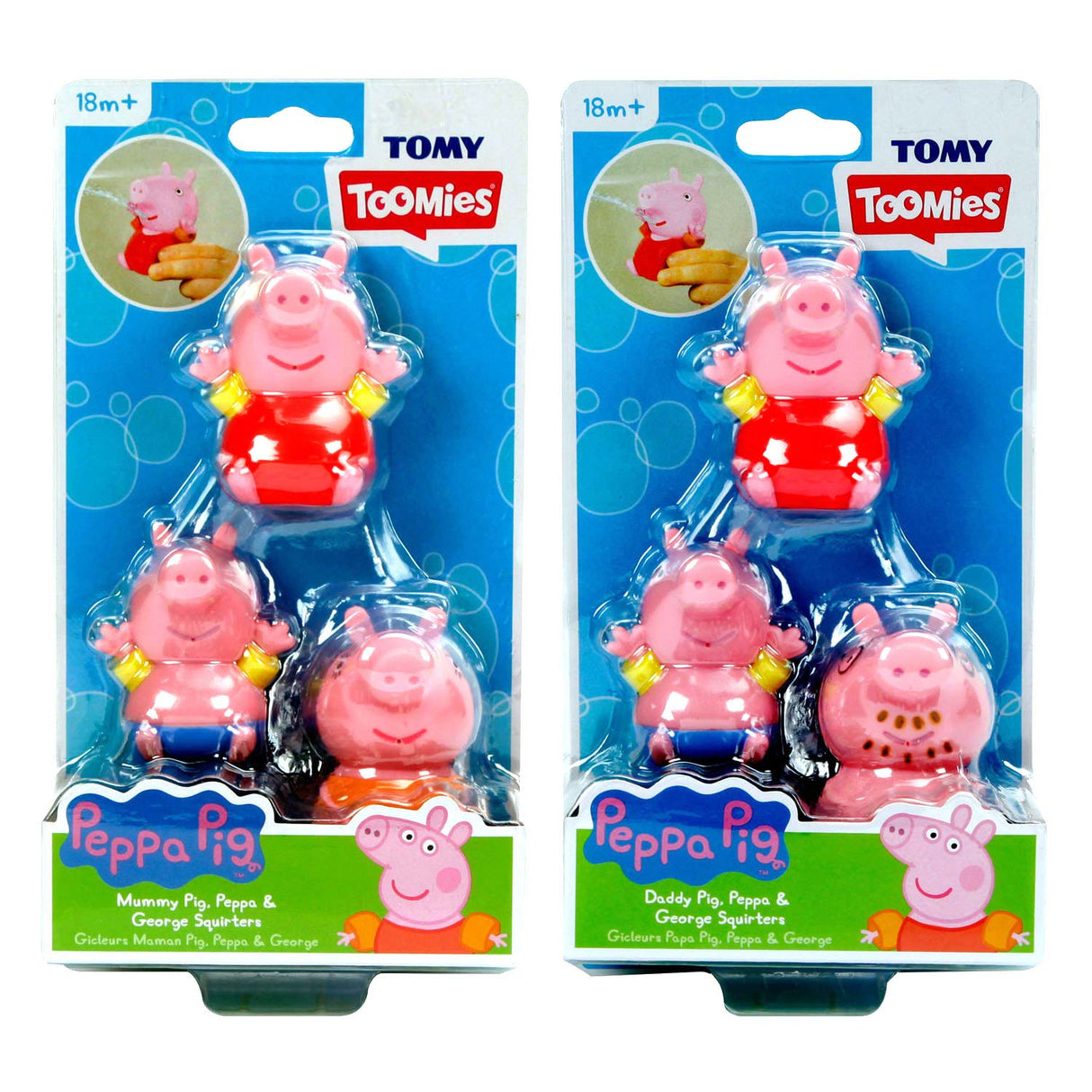 Tomy peppa pig figurines gicleurs d'eau, 3 pcs.