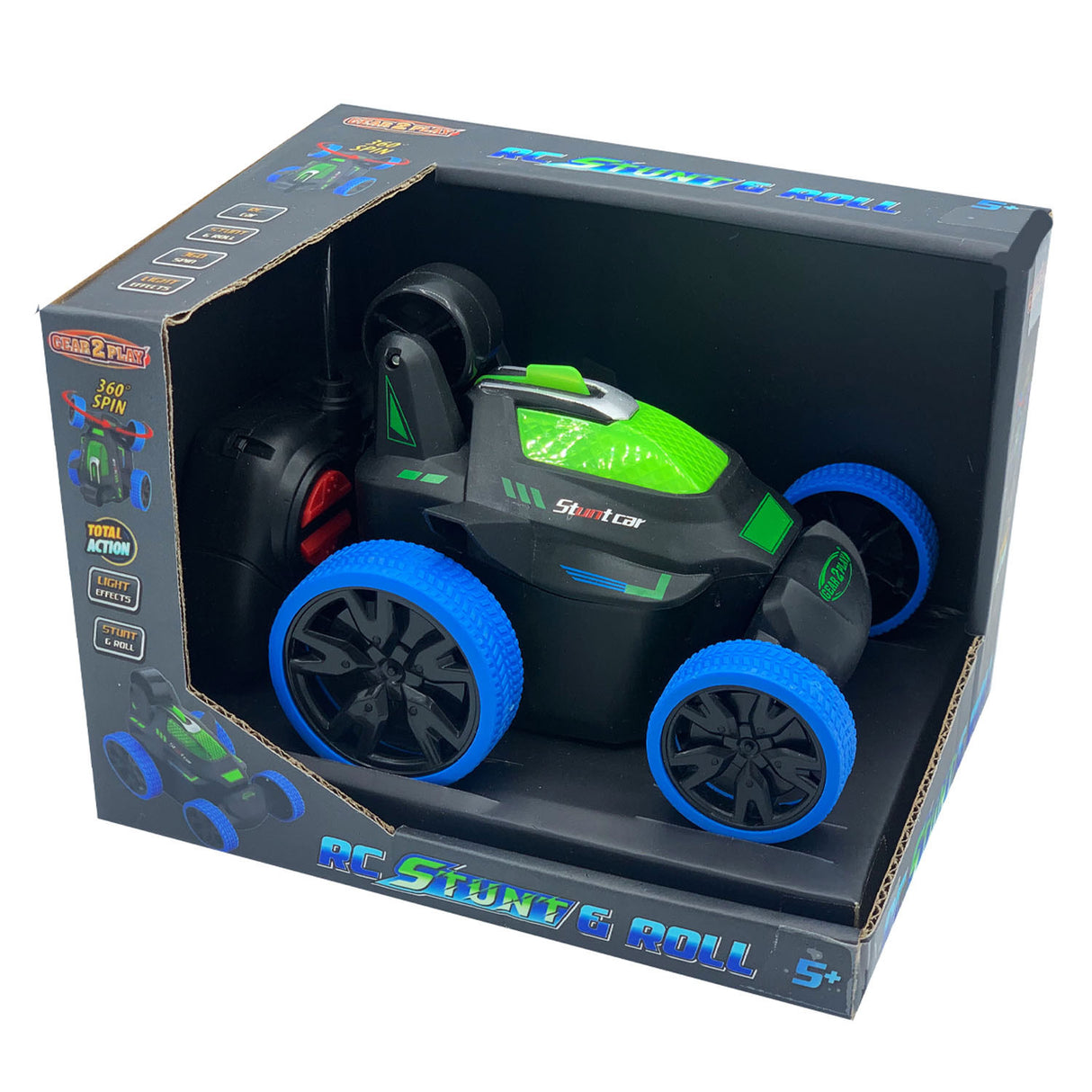 Gear2play rc stunt roll stunt car bleu - voiture contrôlable