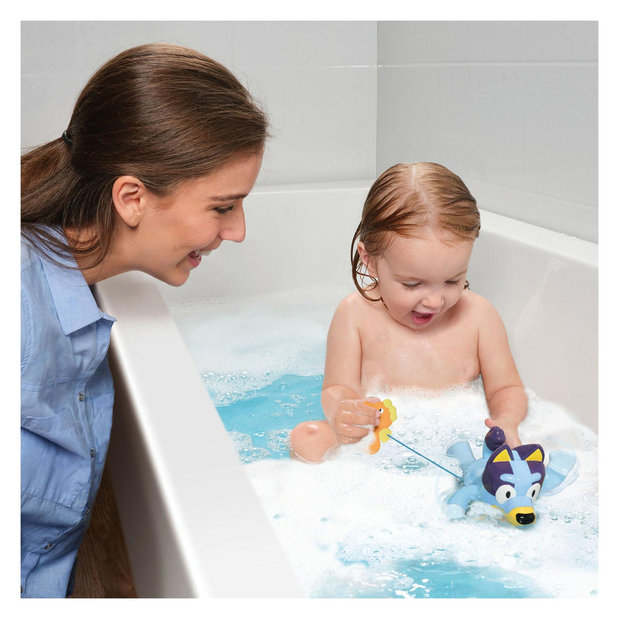 Jouet de bain figurine bleue nageuse Tomy