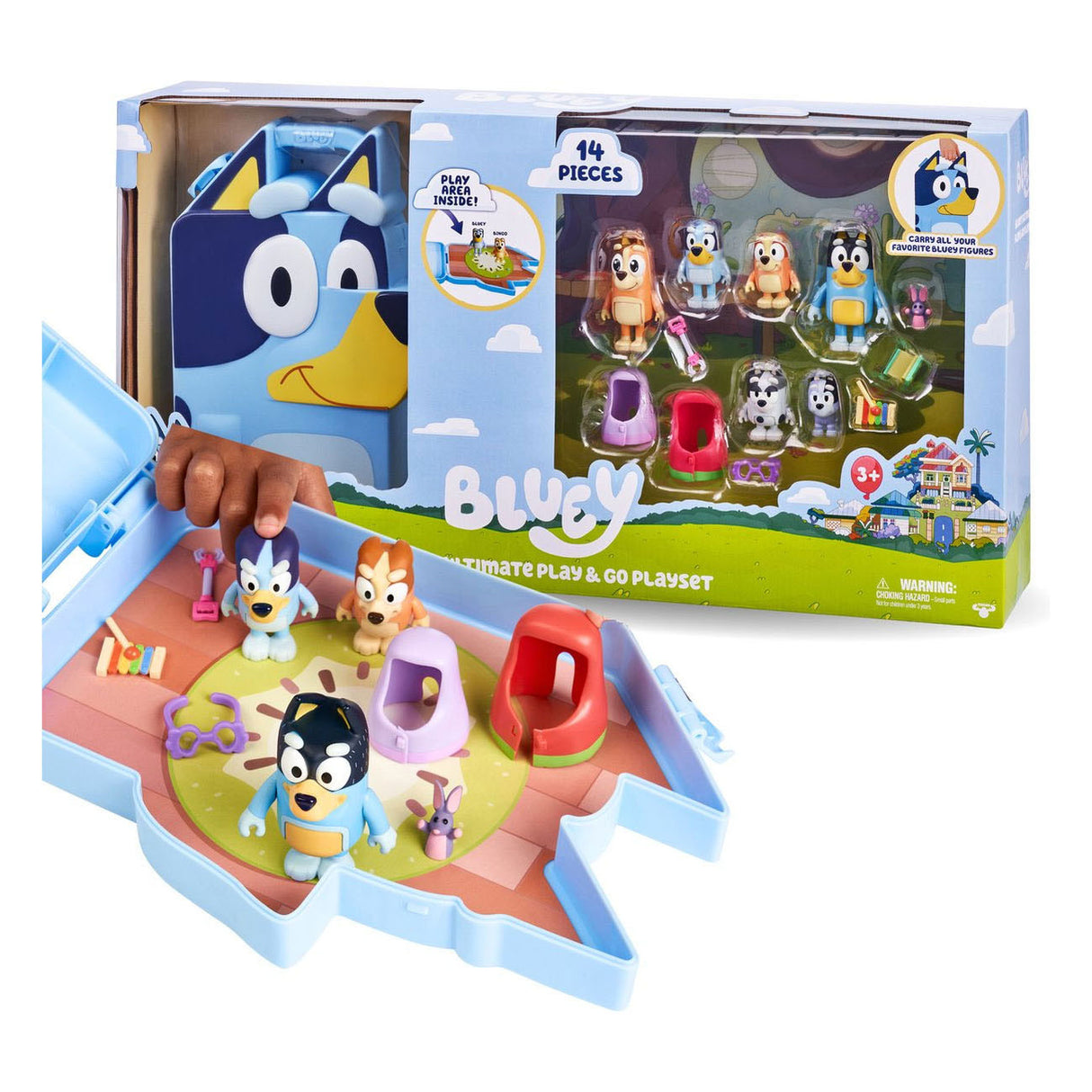 Moose Toys Bluey's Big 'n Go Play Set, 14dlg.