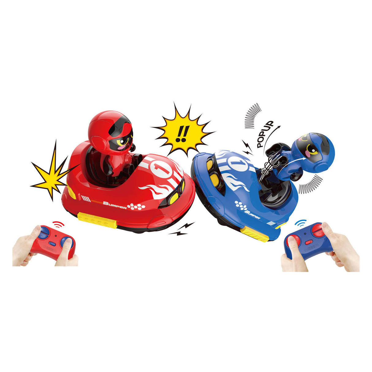 Gear2play RC Crazy Bumper Cars Duo Set – Autos tamponneuses contrôlables – Participez à un duel crash !