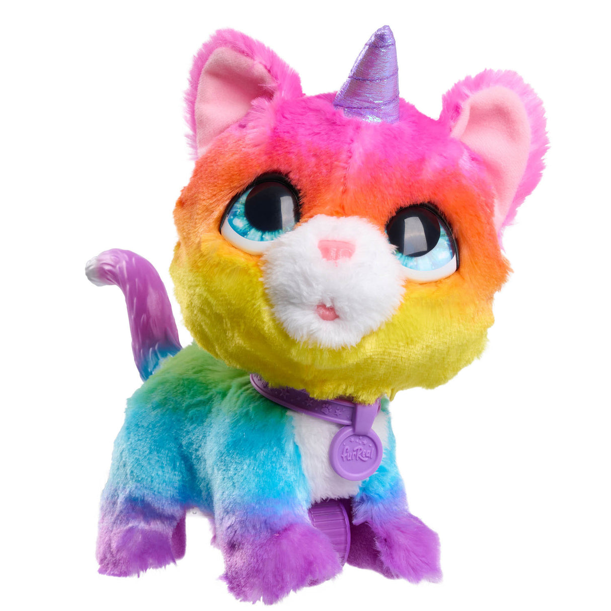 Jouez simplement au chat licorne furreal walkalots big wags - jouet en peluche interactif
