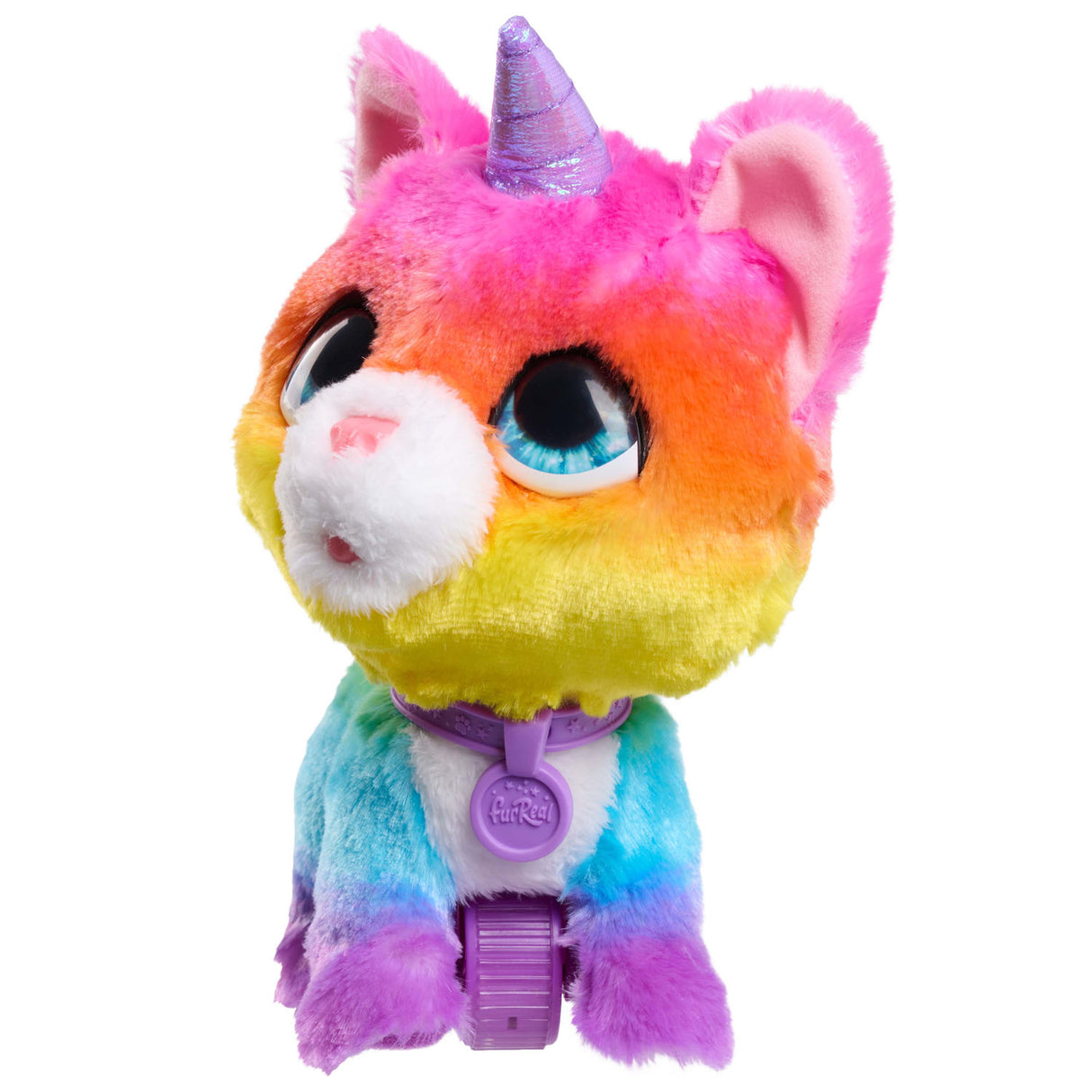Jouez simplement au chat licorne furreal walkalots big wags - jouet en peluche interactif