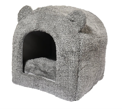 40 clins d'oeil panier chat palissandre igloo teddy gris