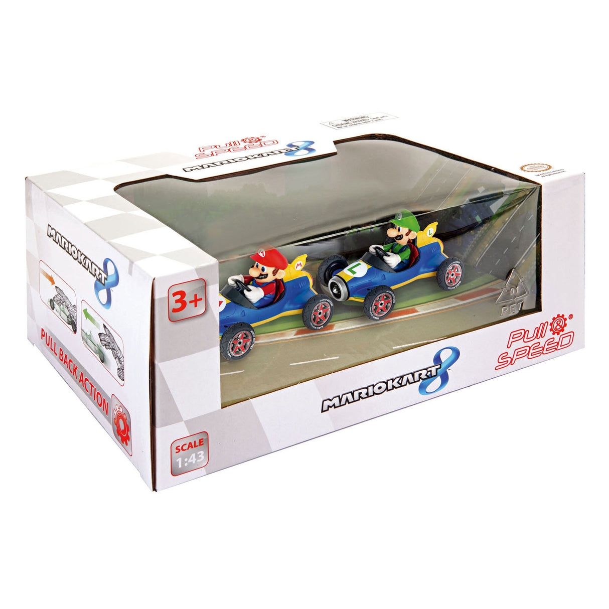 Carrera super mario retirer les voitures de course mach 8, 2 pcs.