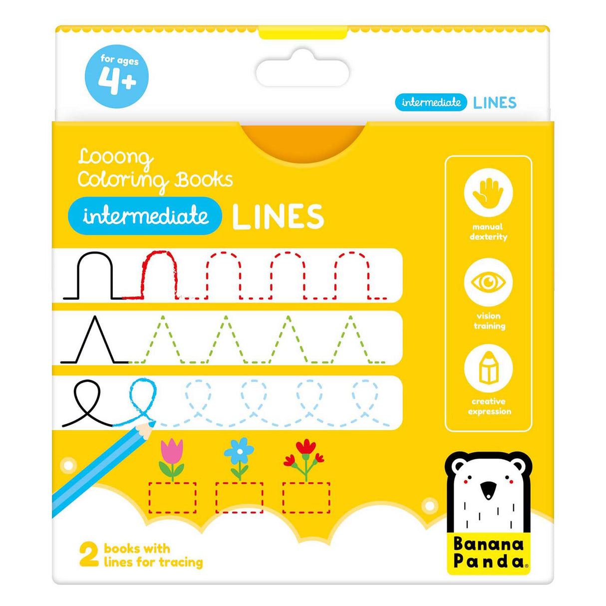 Panda banane - livre de coloriage prêt à tracer des lignes avancées