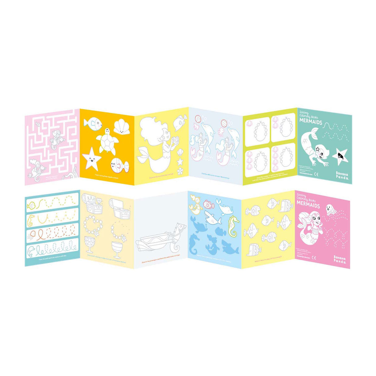 Panda banane - livre de coloriage J'adore les pages à colorier avec des sirènes