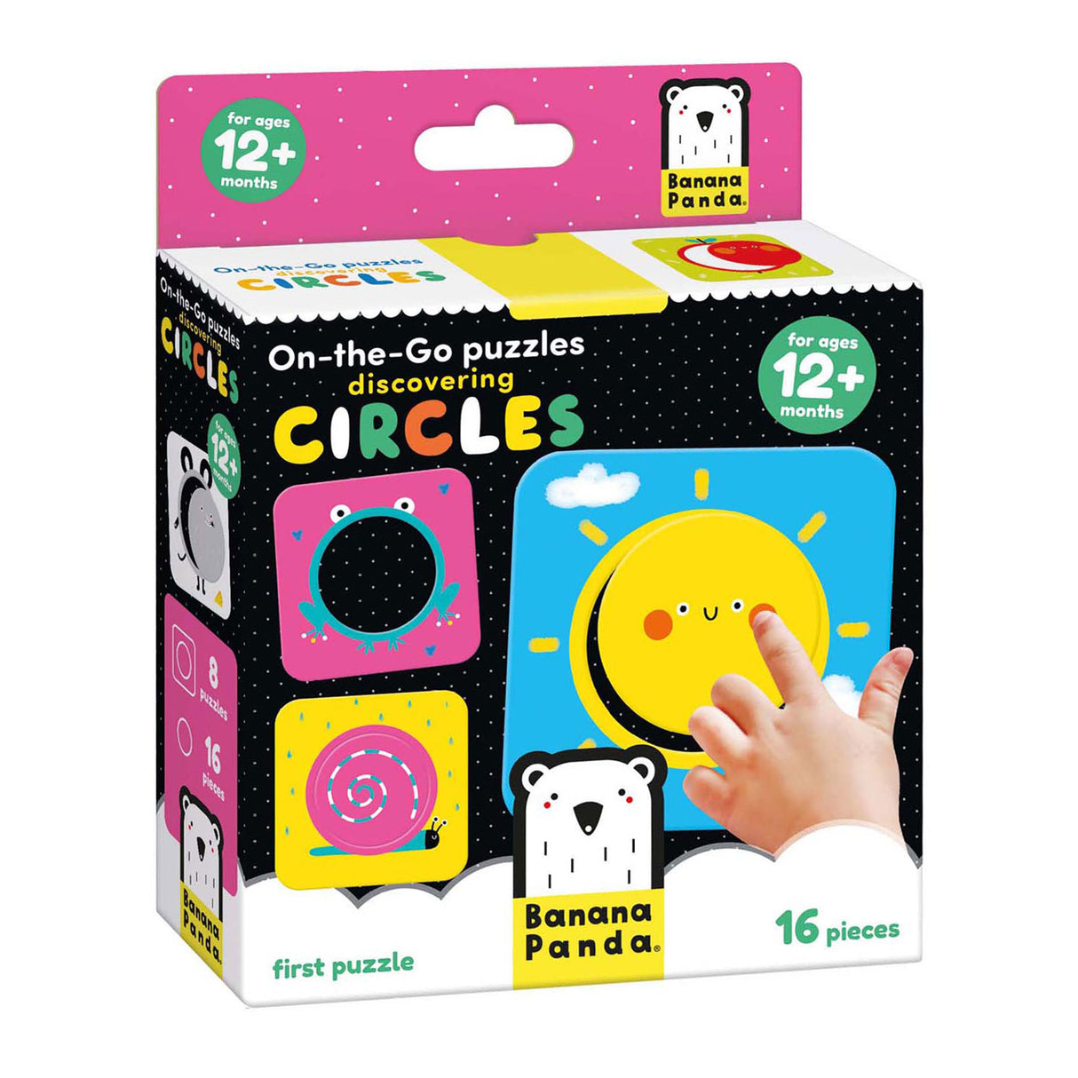 Panda banane - puzzle à emporter découverte des cercles - 16 pcs.