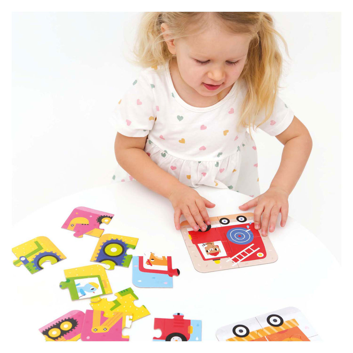 Panda banane - Véhicules puzzle à emporter - 16 pcs.